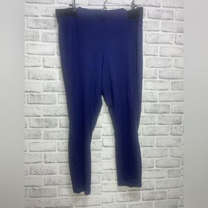 HUE Stretch Zipper Ankle Navy Blue Capri/Crop 2X